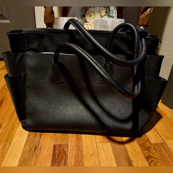 Henri Bendel West 57th Black Leather Diaper Bag - Picture 4 of 13